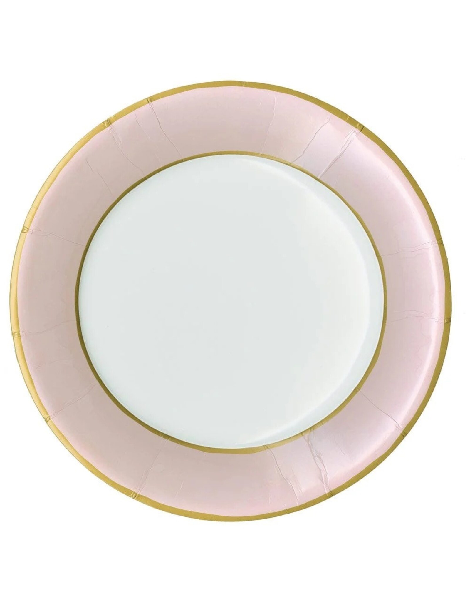 Caspari Luxury Paper Dinner Plates 8pk Round Watercolor Petal Pink