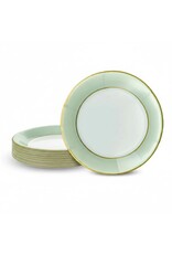 Caspari Luxury Paper Salad-Dessert Plates 8pk Round Watercolor Celadon