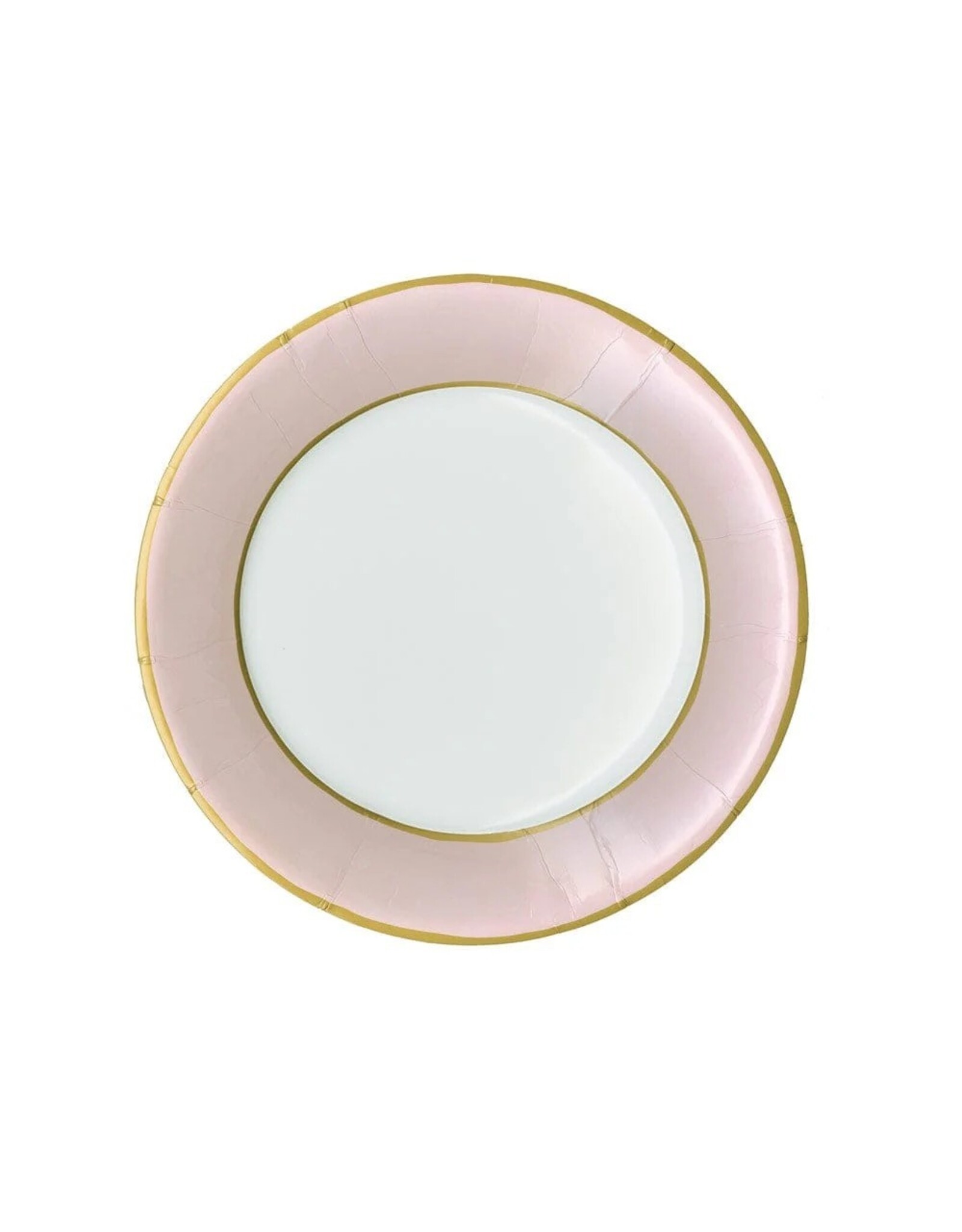 Caspari Luxury Paper Salad-Dessert Plates 8pk Round Watercolor Petal Pink