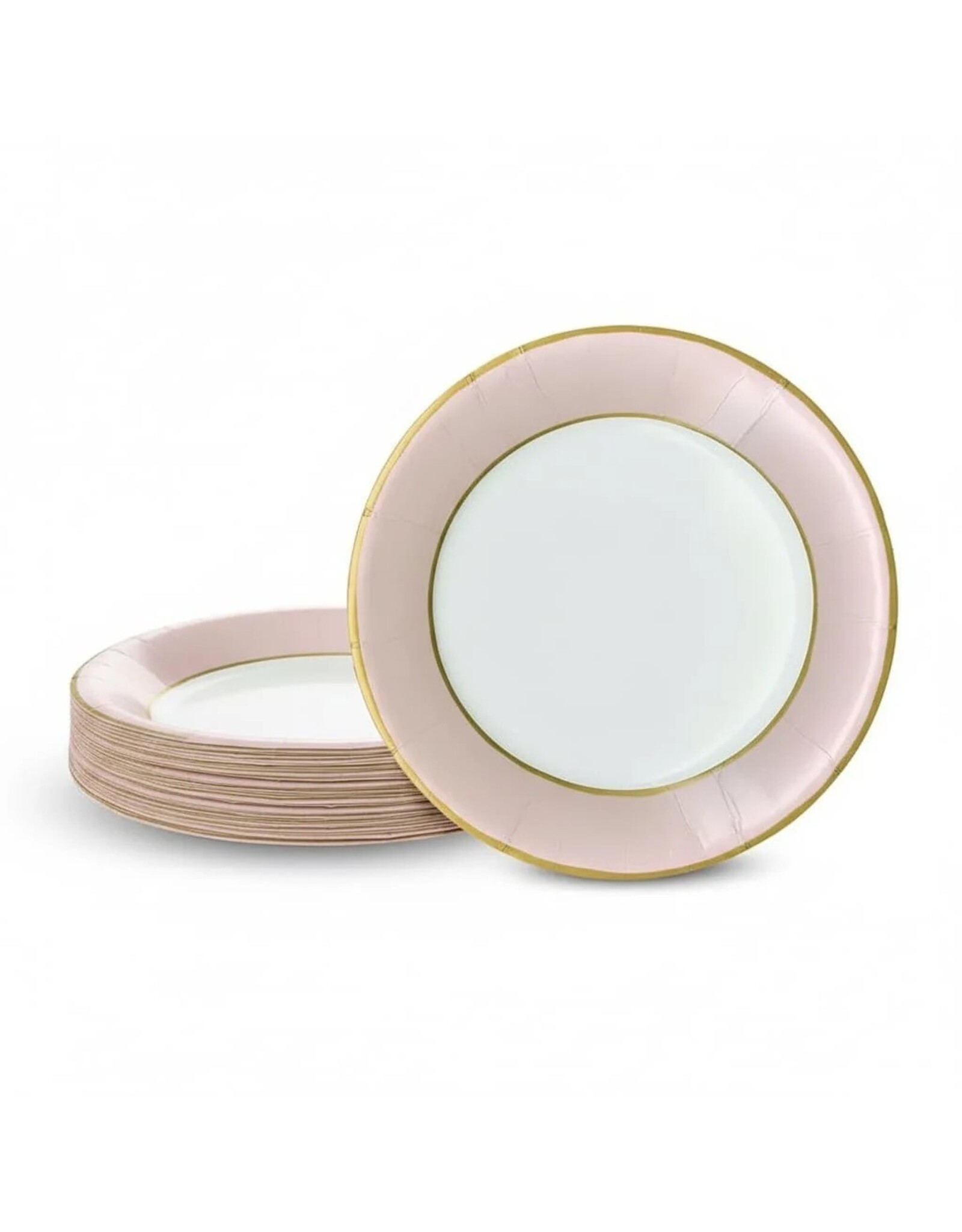 Caspari Luxury Paper Salad-Dessert Plates 8pk Round Watercolor Petal Pink