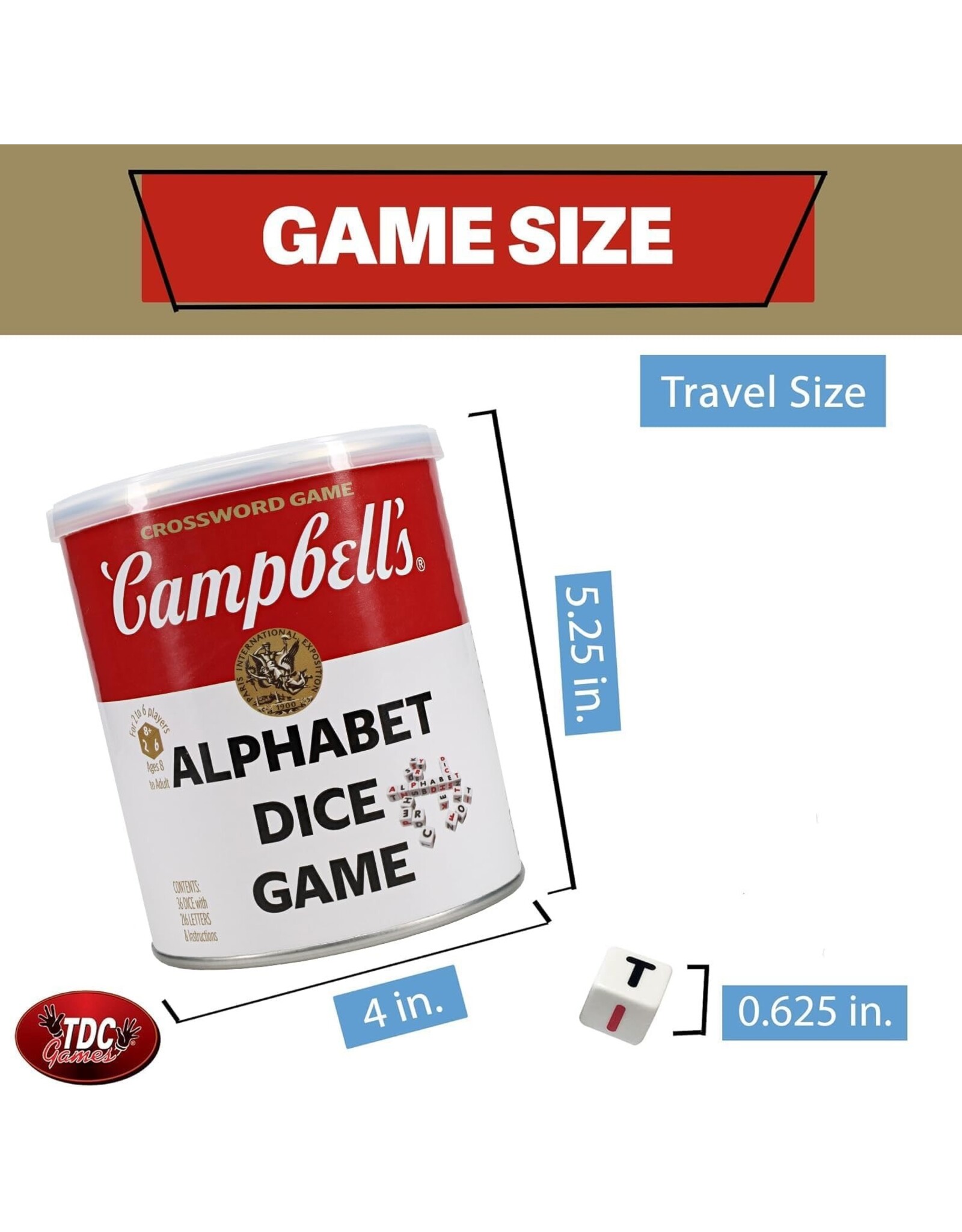TDC Games Campbell's Alphabet Dice Word Game