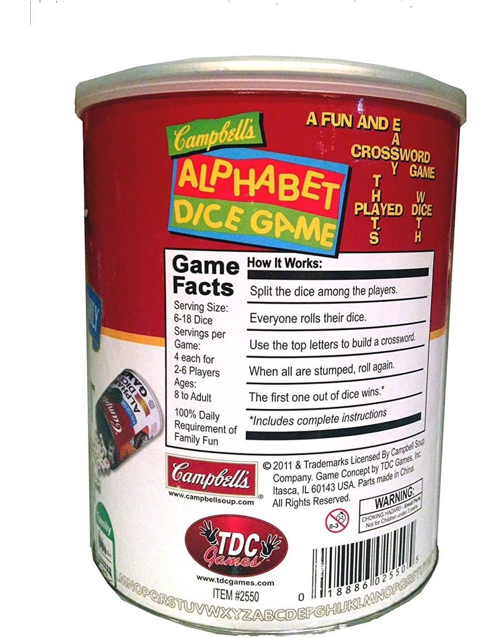 TDC Games Campbell's Alphabet Dice Word Game