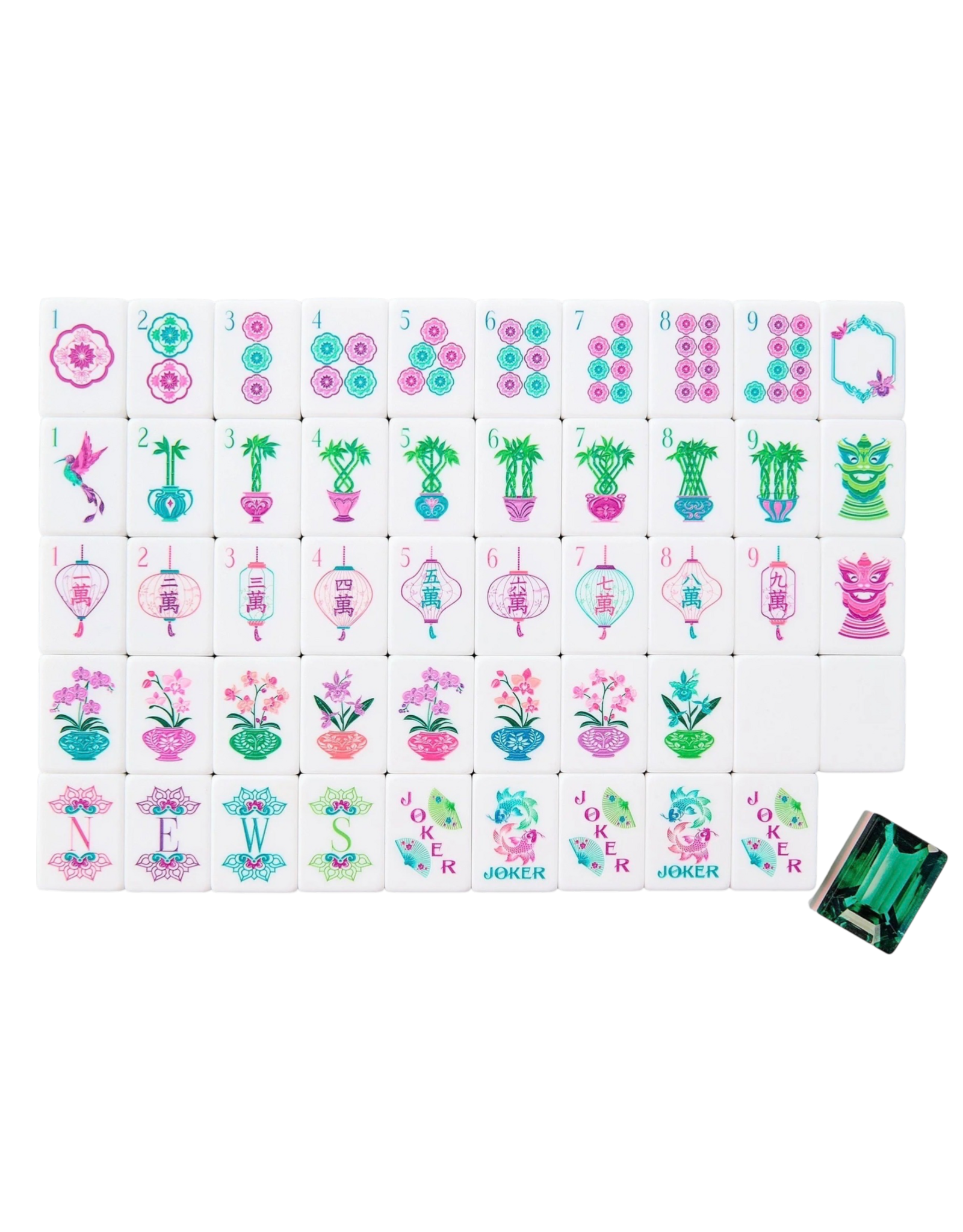 Oh My Mahjong Emerald Mahjong Tiles Set American Mahjong Game
