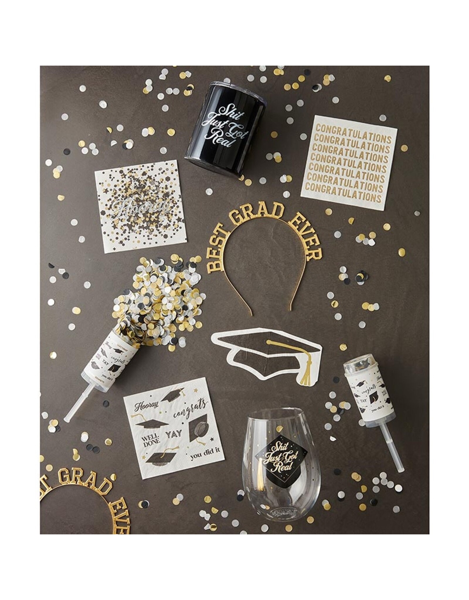 Slant Paper Cocktail Beverage Napkins 20ct Congratulations