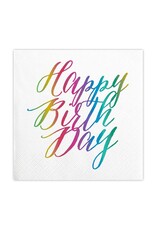 Slant Paper Cocktail Beverage Napkins 20ct Birthday Happy Birth Day