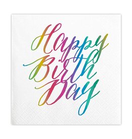 Slant Paper Cocktail Beverage Napkins 20ct Birthday Happy Birth Day