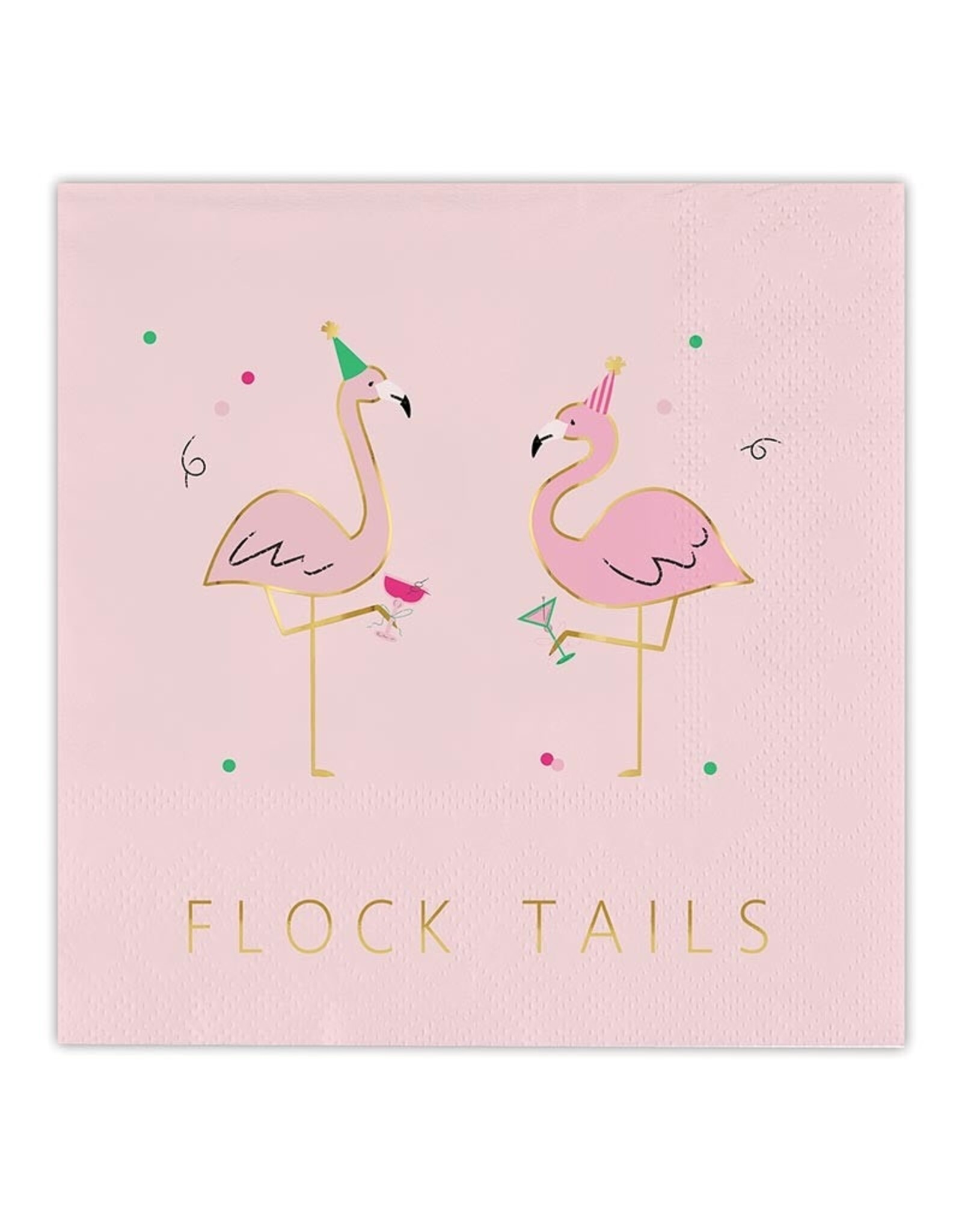 Slant Paper Cocktail Beverage Napkins 20ct Flock Tails