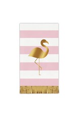 Slant Paper Guest Towel Napkins 20ct Flamingo Foil Fringe