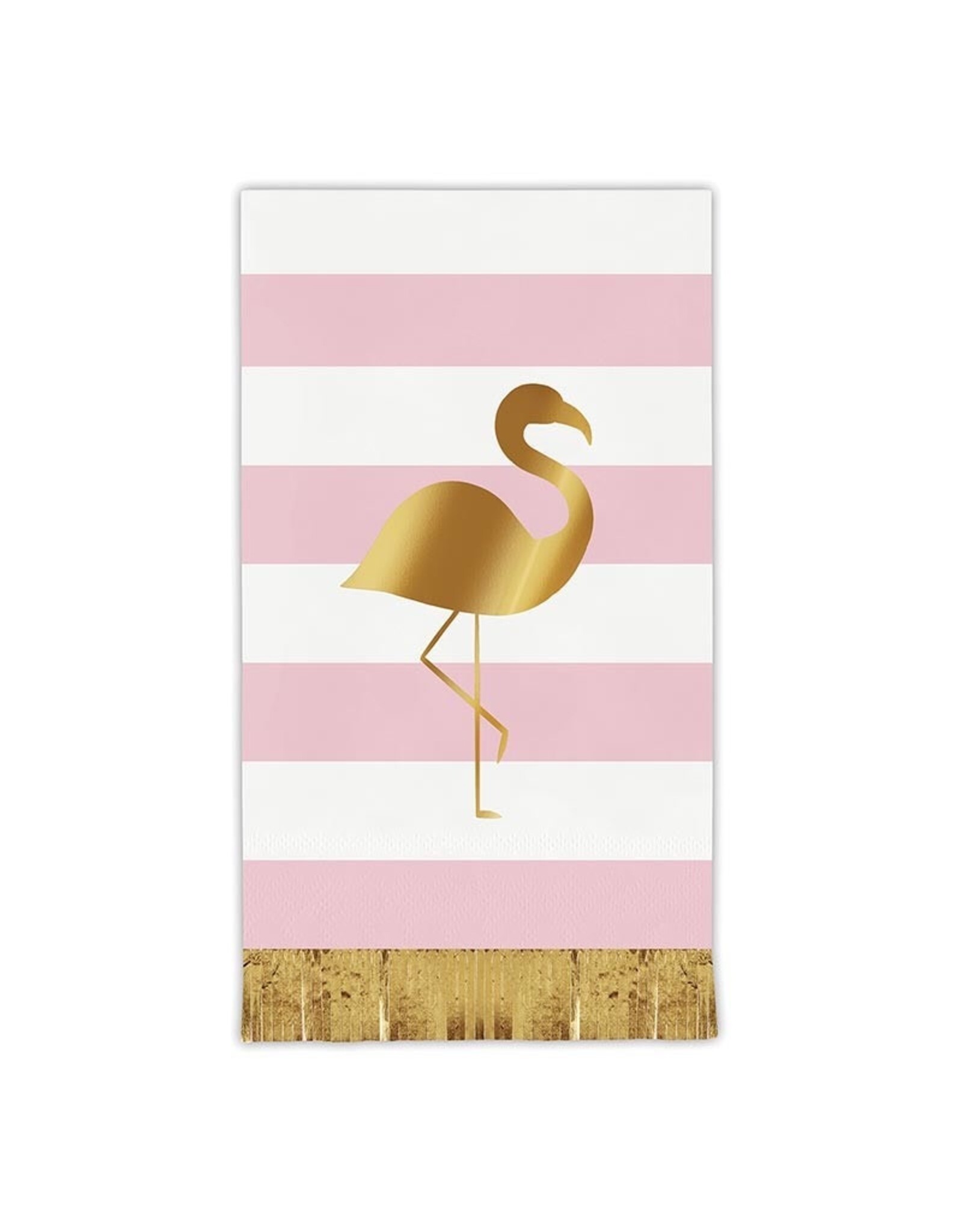 Slant Paper Guest Towel Napkins 20ct Flamingo Foil Fringe