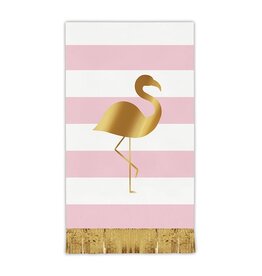 Slant Paper Guest Towel Napkins 20ct Flamingo Foil Fringe