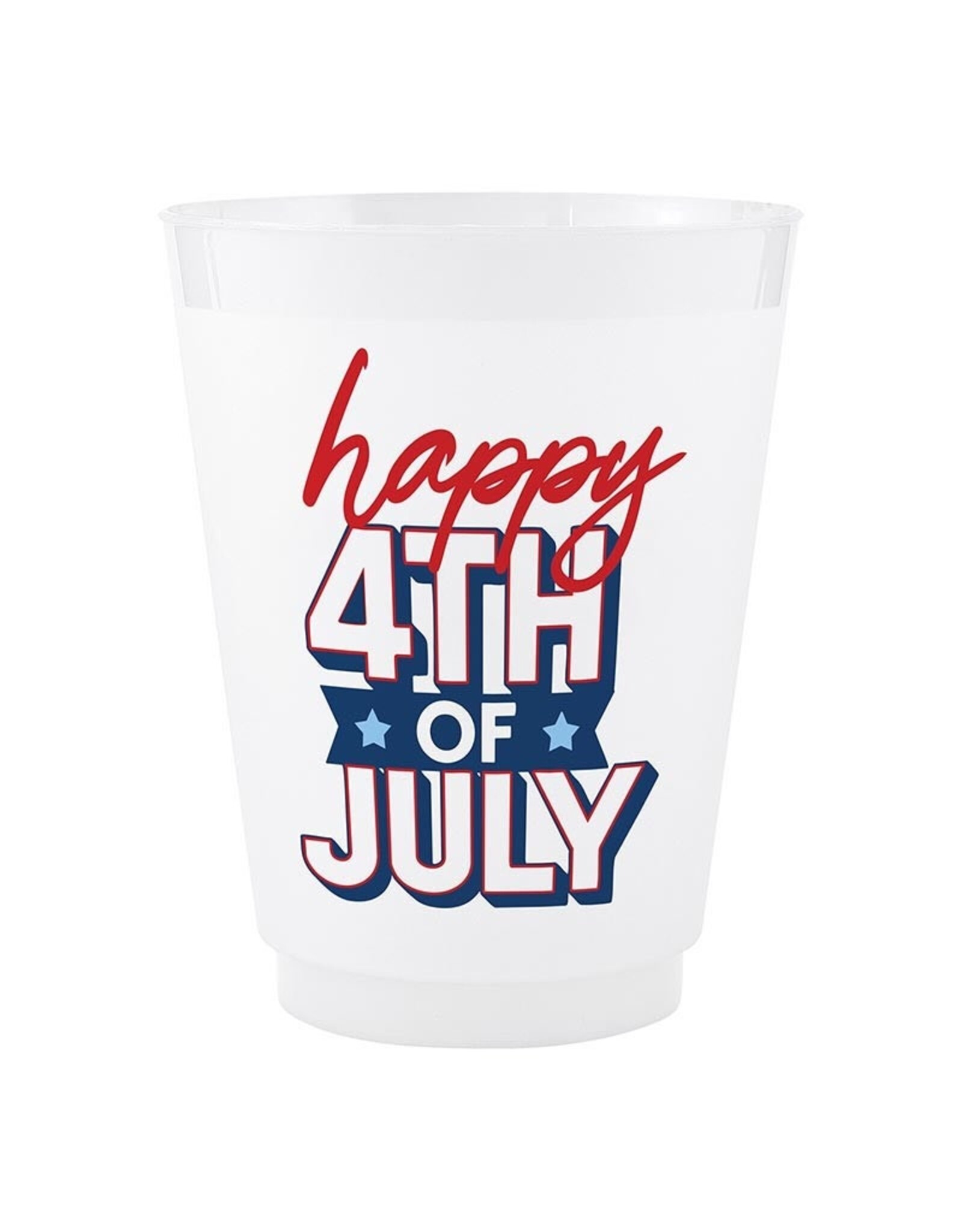 Slant Frost Cups 16oz 8ct Happy 4th of July
