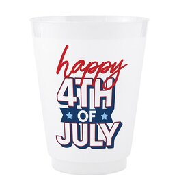 Slant Frost Cups 16oz 8ct Happy 4th of July