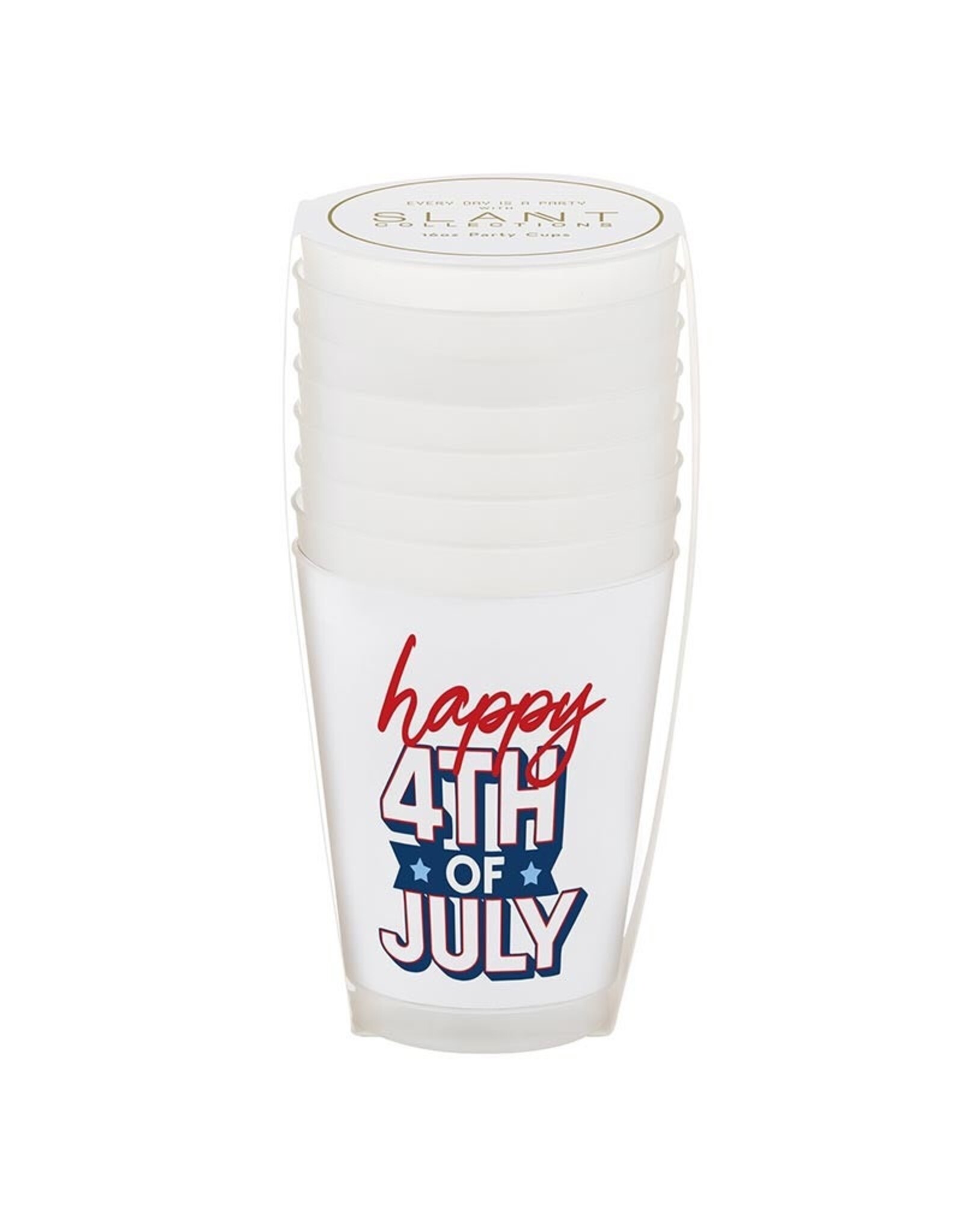 Slant Frost Cups 16oz 8ct Happy 4th of July