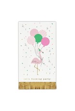 Slant Paper Guest Towel Napkins 20ct Flamingo Flocking Party Foil Fringe