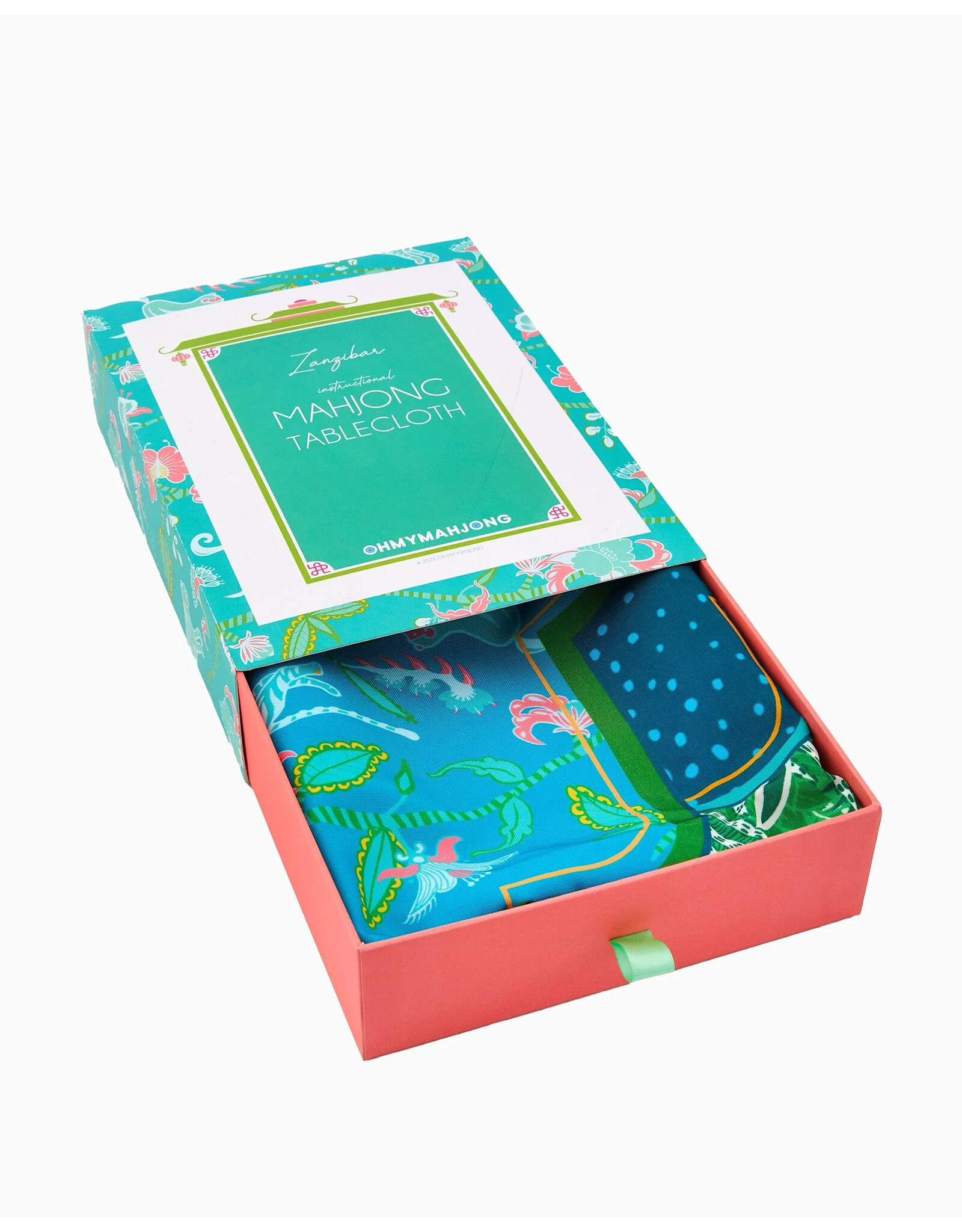 Oh My Mahjong Instructional Mahjong Tablecloth 56x56 Square ZANZIBAR