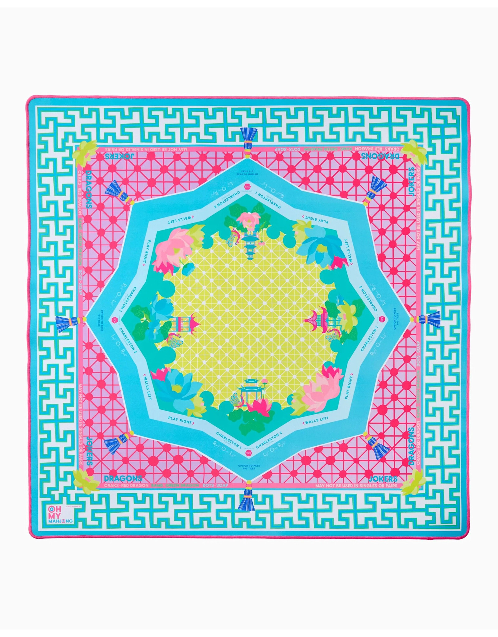 Oh My Mahjong Zen Glow Mahjong Mat American Mah Jongg Game Mats