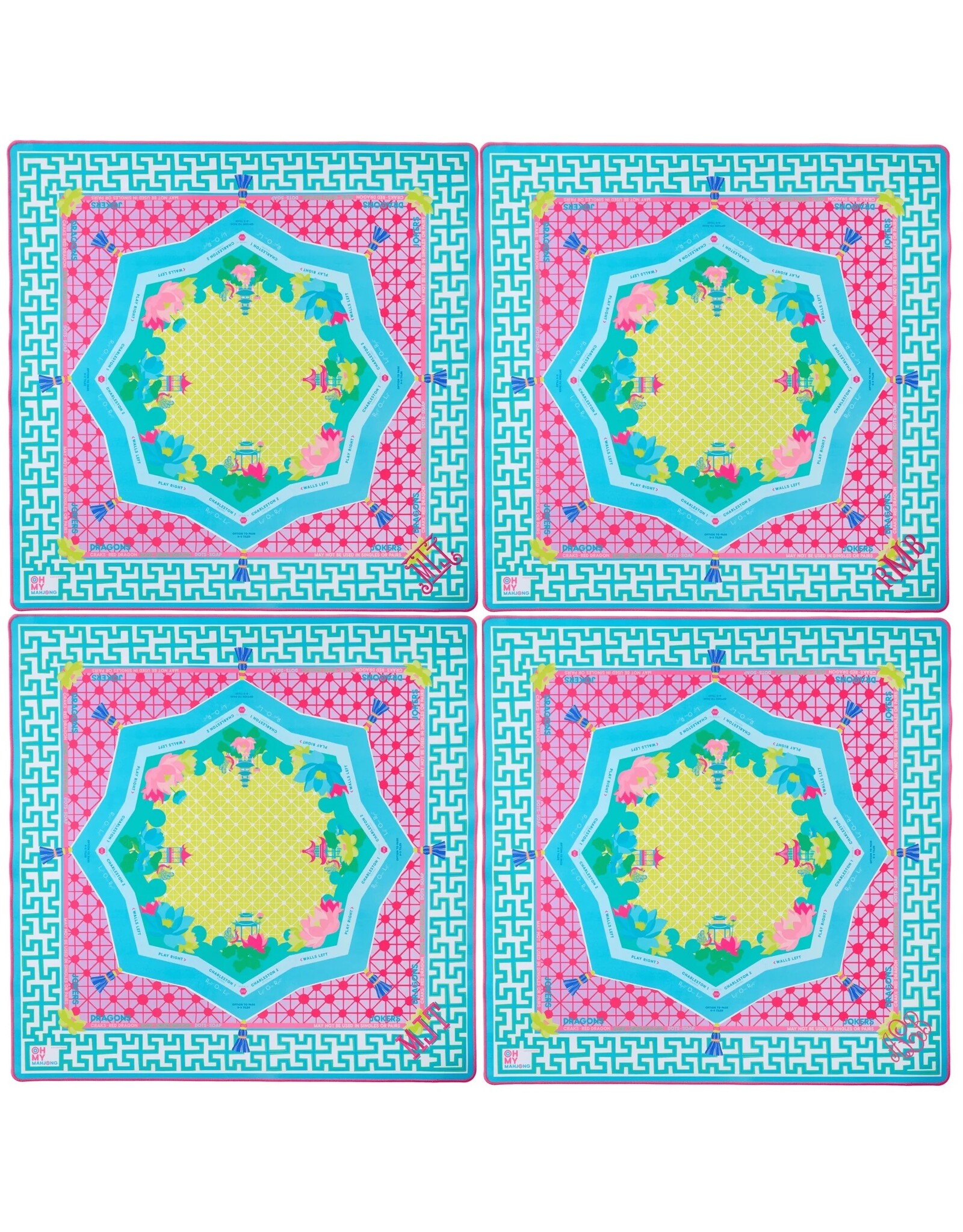 Oh My Mahjong Zen Glow Mahjong Mat American Mah Jongg Game Mats