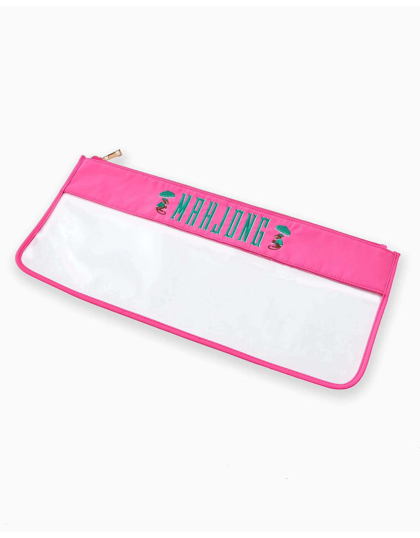 Oh My Mahjong Pink Monkey Mahjong Bag for Mah-Jongg Tiles Sets