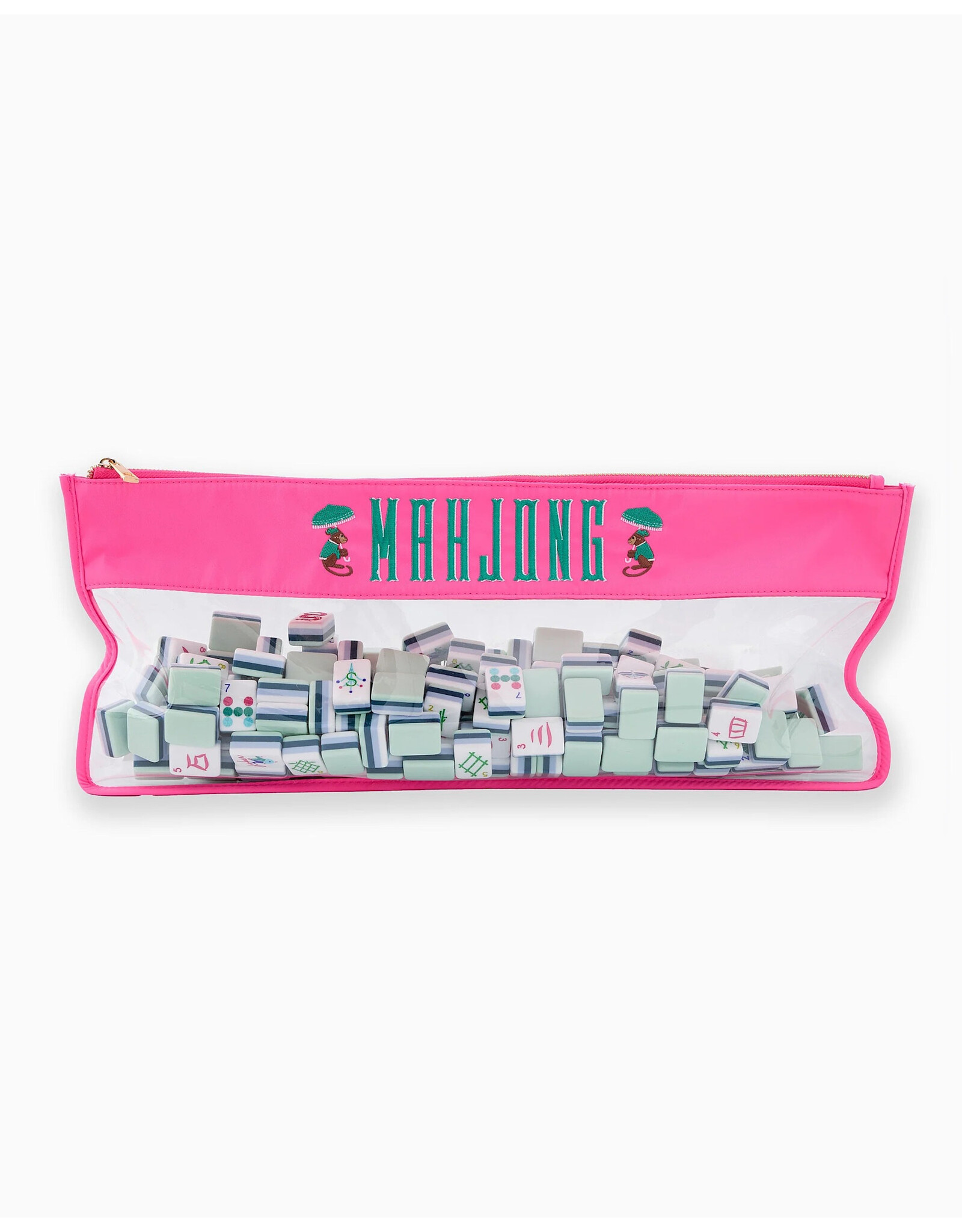 Oh My Mahjong Pink Monkey Majhong Bag for Mah-Jongg Tiles Sets