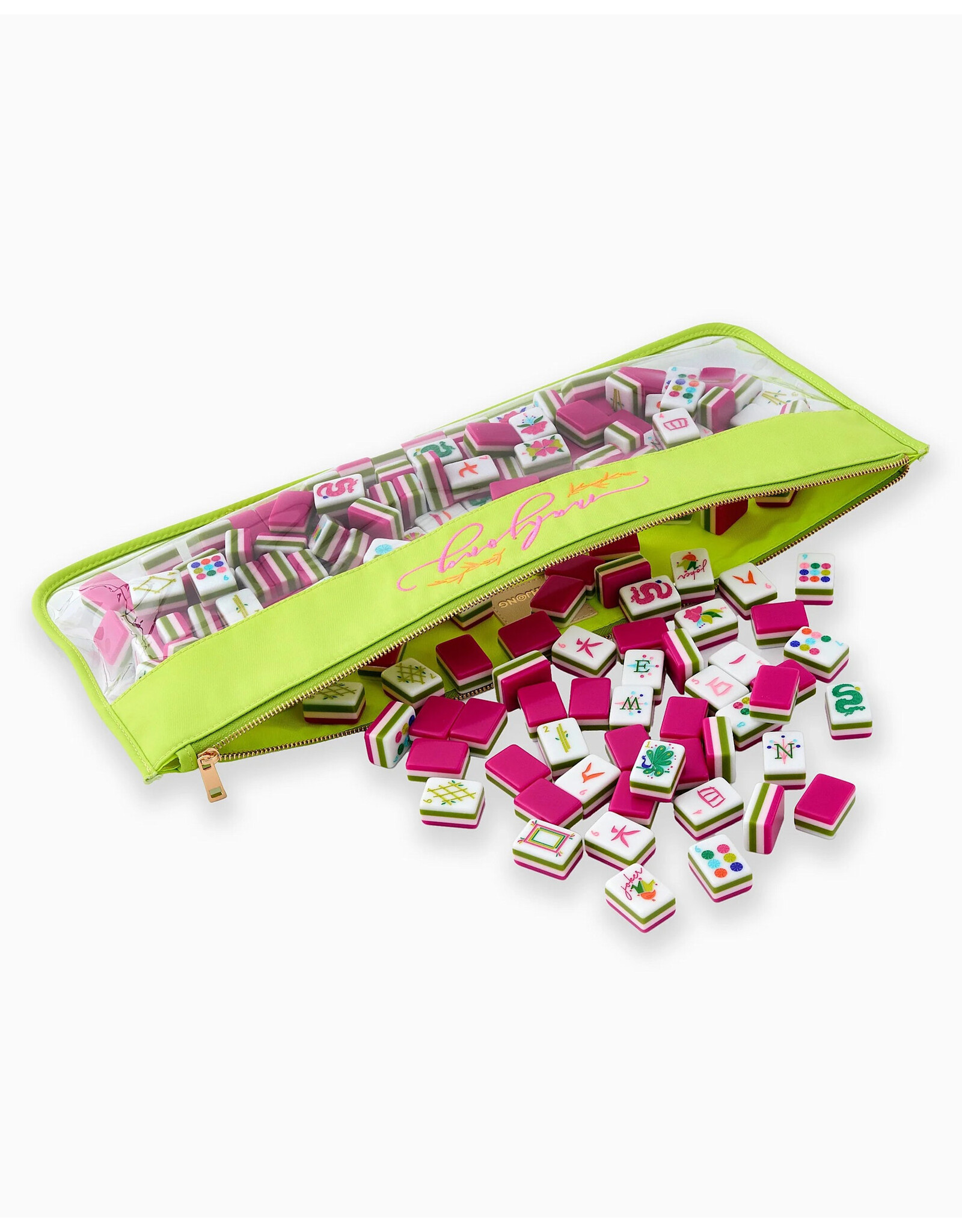 Oh My Mahjong Yellow Monkey Mahjong Bag for Mah-Jongg Tiles Sets