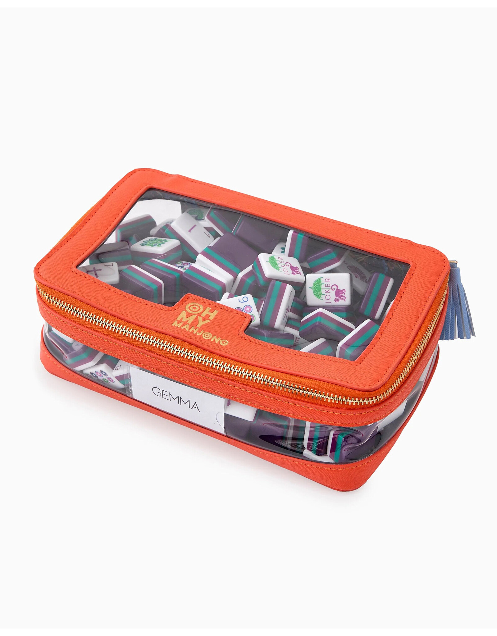 Oh My Mahjong Orange Mahjong Tile Storage Bag for Mah-Jongg Tiles