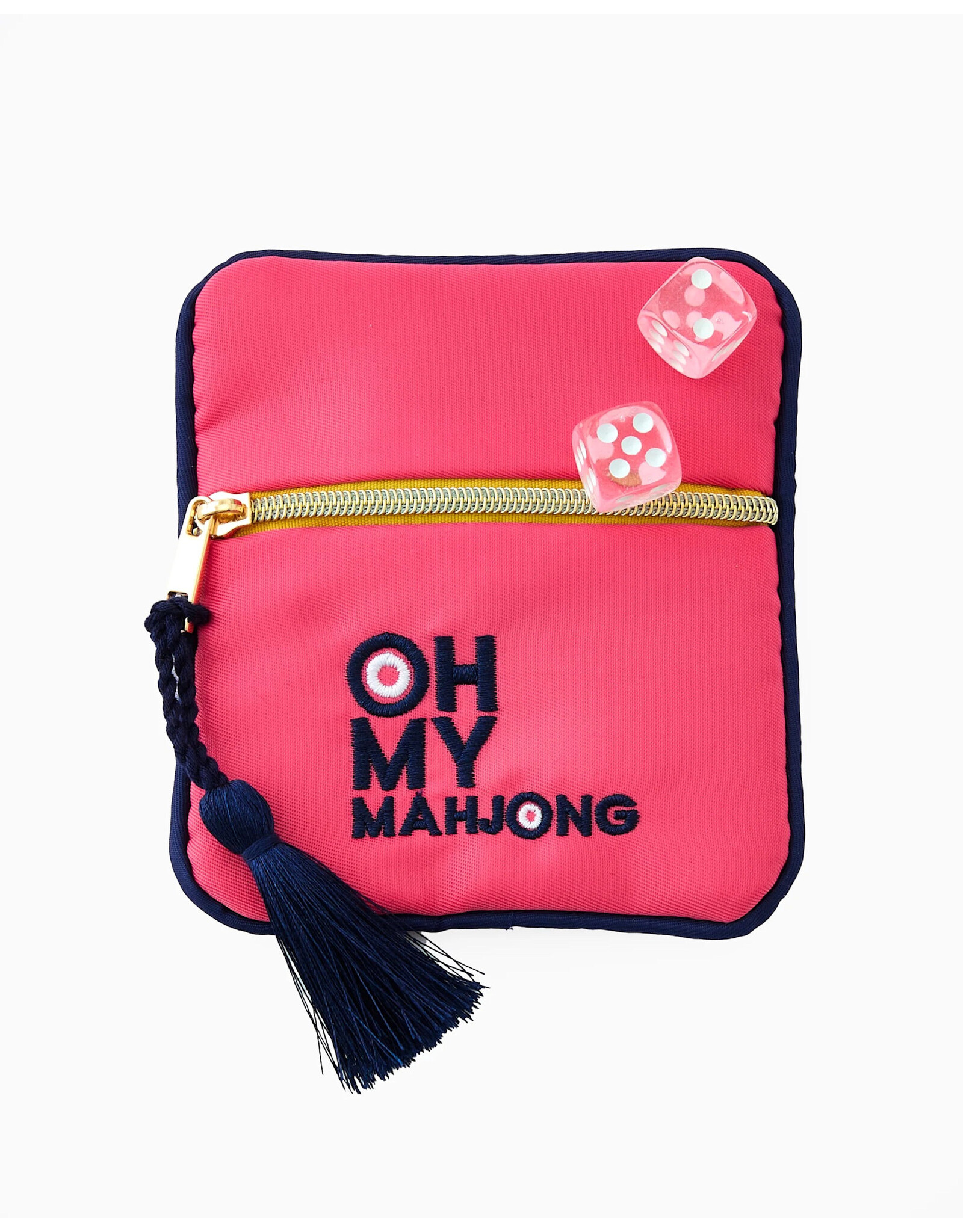 Oh My Mahjong Pink Mahjong Coin and Dice Bag