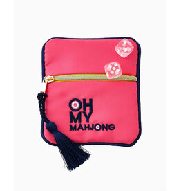 Oh My Mahjong Pink Mahjong Coin and Dice Bag