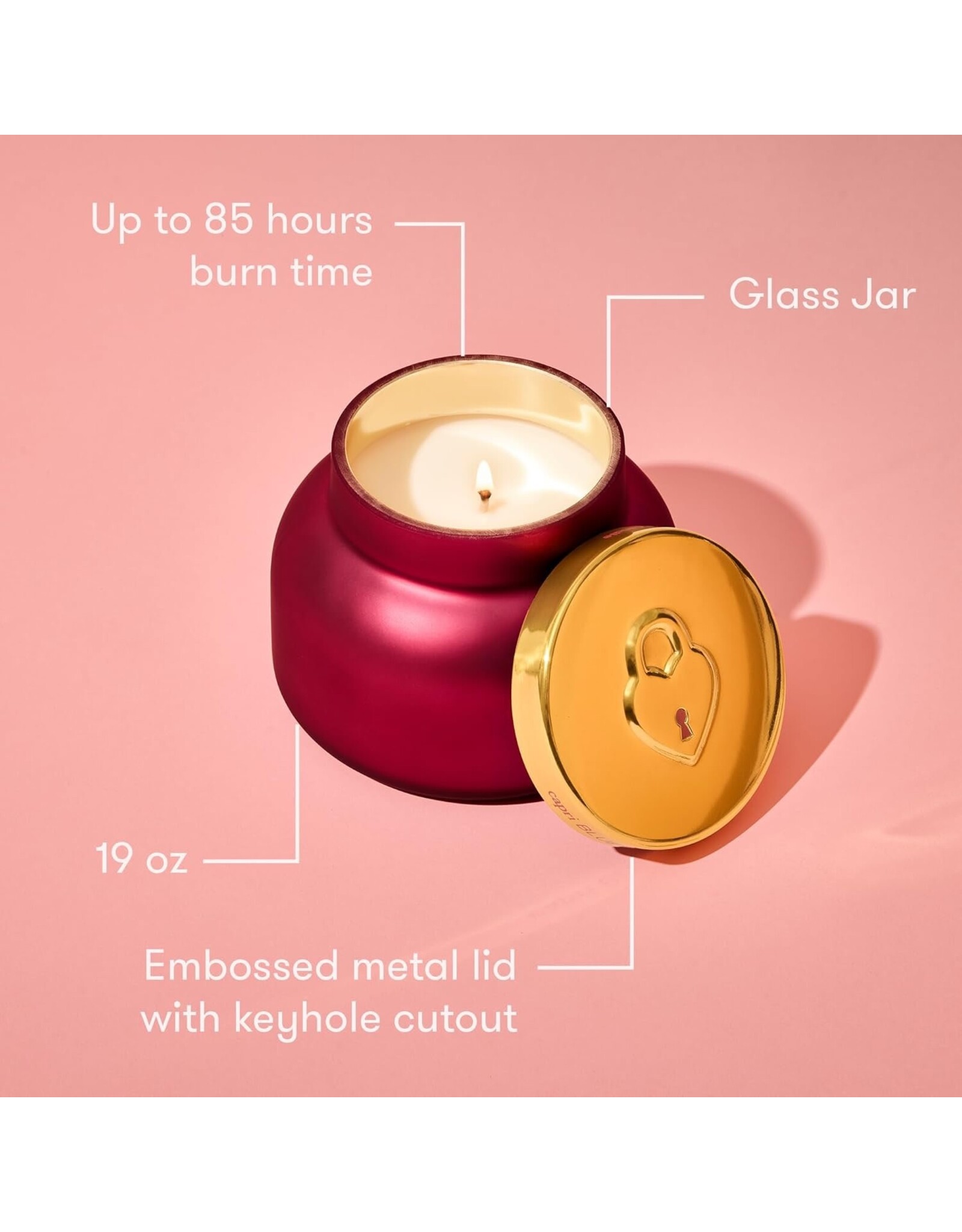 capri BLUE Volcano Candle Jar 19 Oz Locked In Love Limited Edition