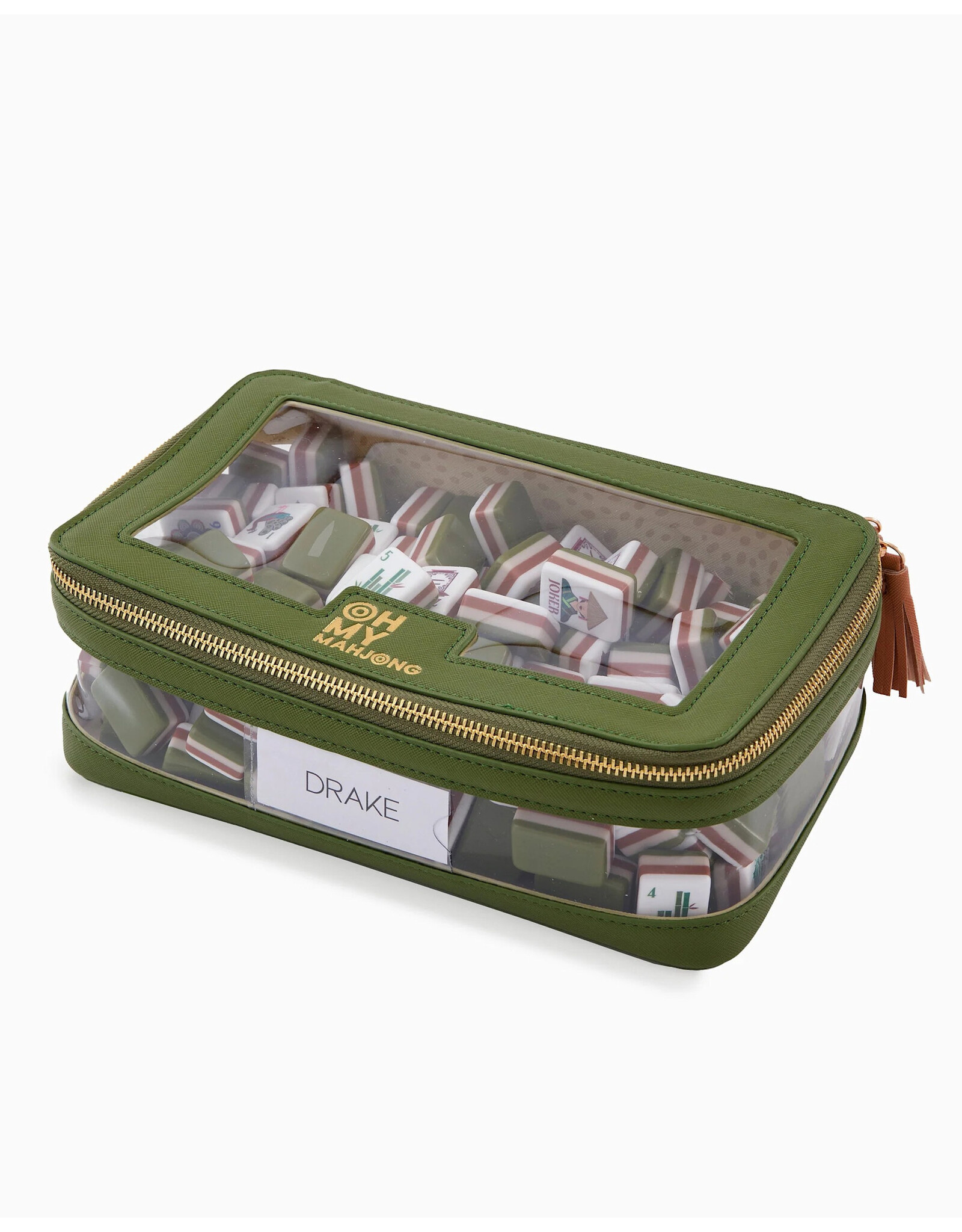Oh My Mahjong Olive Mahjong Tile Storage Bag for Mah-Jongg Tiles