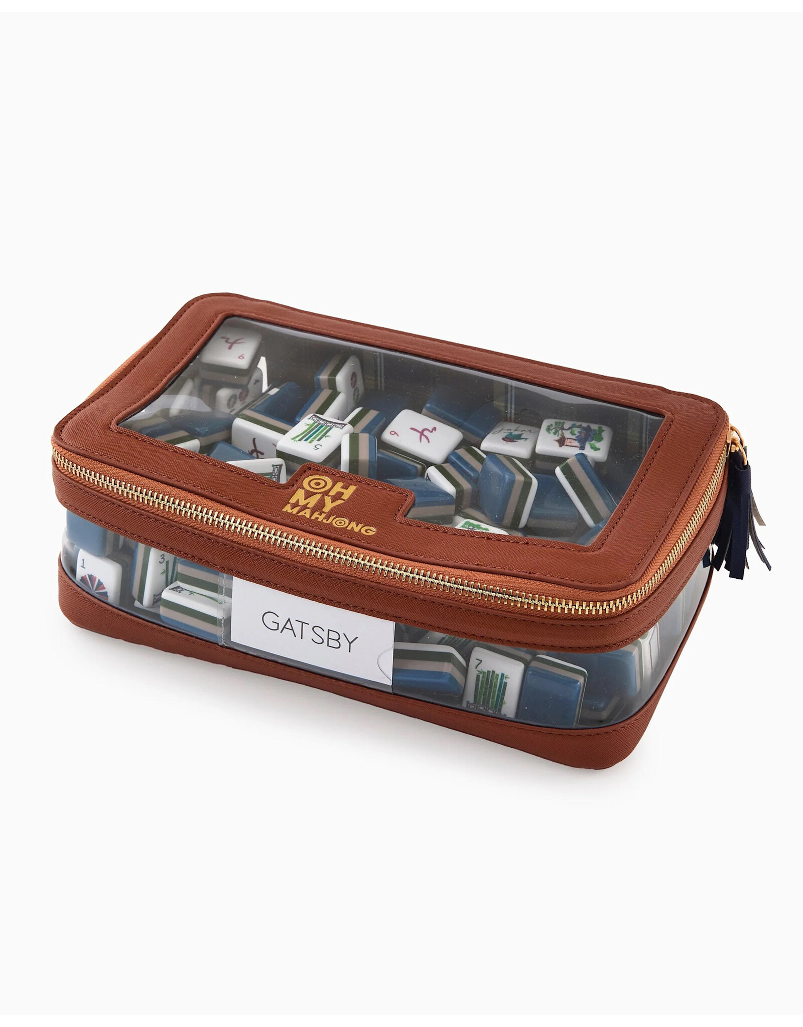 Oh My Mahjong Cognac Mahjong Tile Storage Bag for Mah-Jongg Tiles