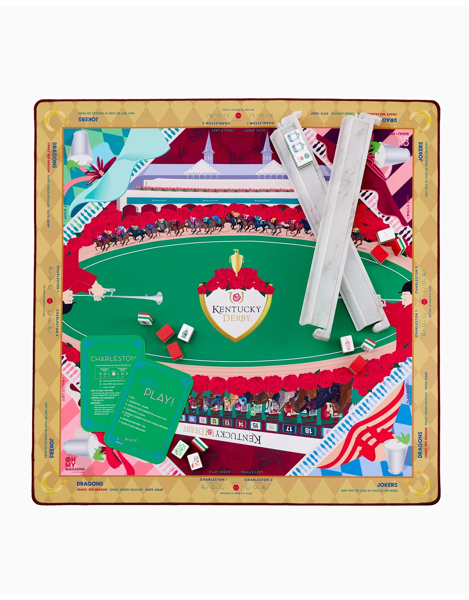 Oh My Mahjong Kentucky Derby Mahjong Mat American Mah Jongg Game Mats