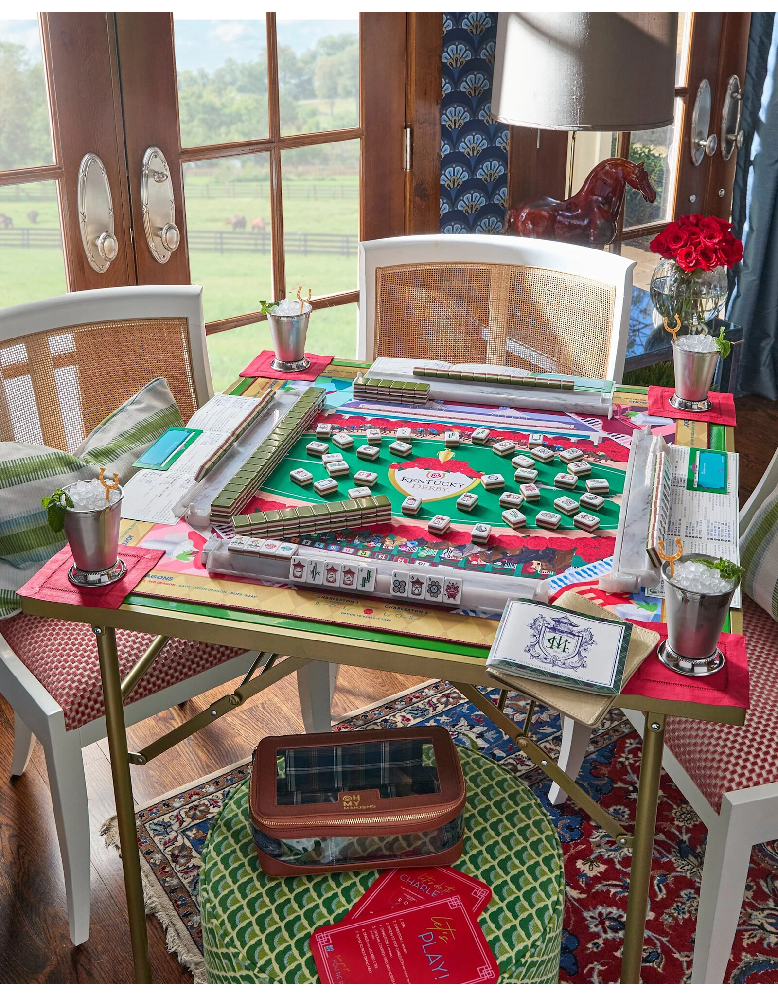 Oh My Mahjong Kentucky Derby Mahjong Mat American Mah Jongg Game Mats