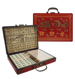 WE Games Traditional Chinese Mahjong Set Travel Size w 144 24mm White Tiles