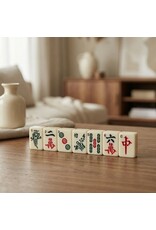 WE Games Traditional Chinese Mahjong Set Travel Size w 144 24mm White Tiles
