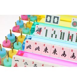 WE Games Multi-Color Acrylic Mahjong Racks Set of 4 For Mahjong Tiles