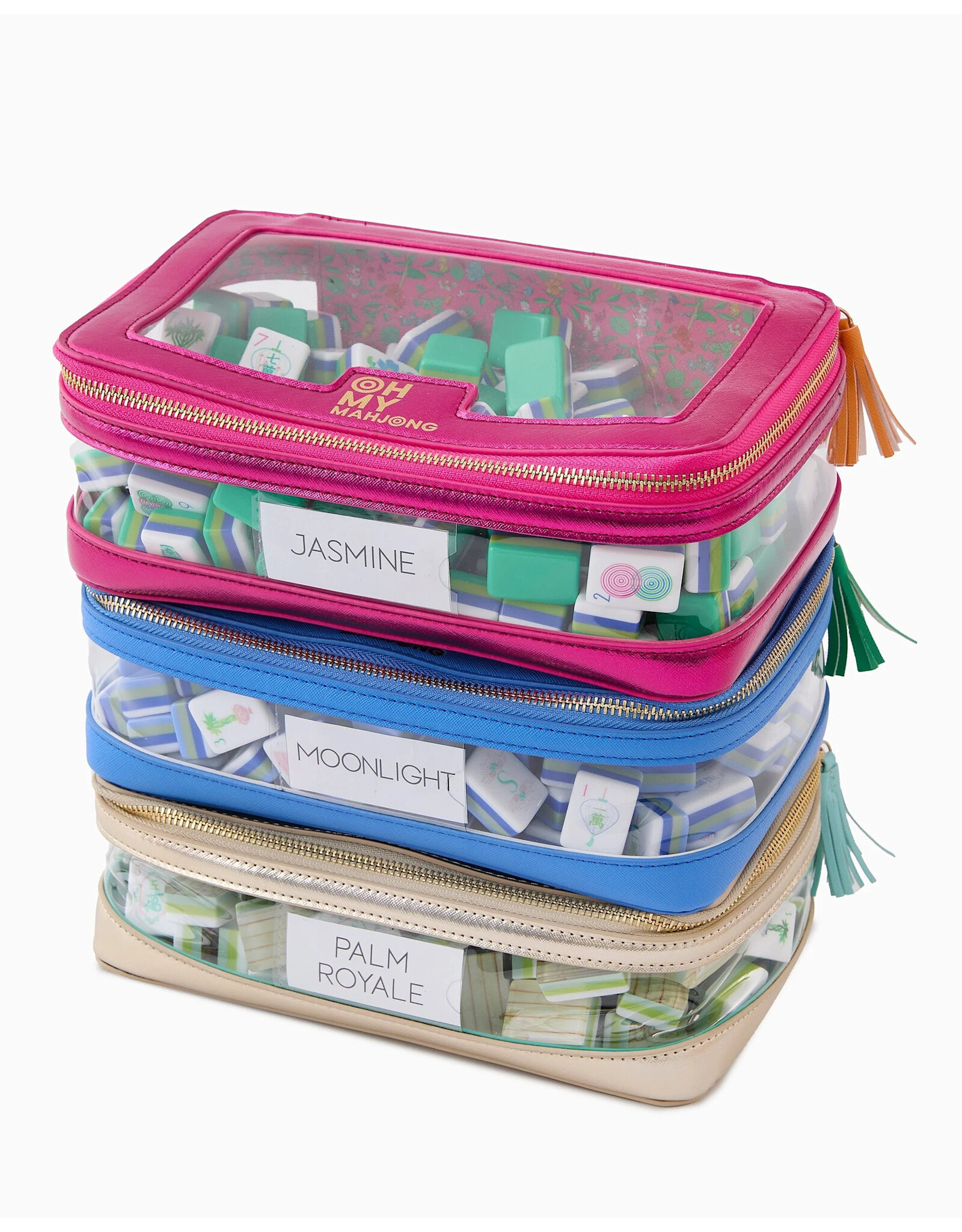 Oh My Mahjong Blue Mahjong Tile Storage Bag for Mah-Jongg Tiles