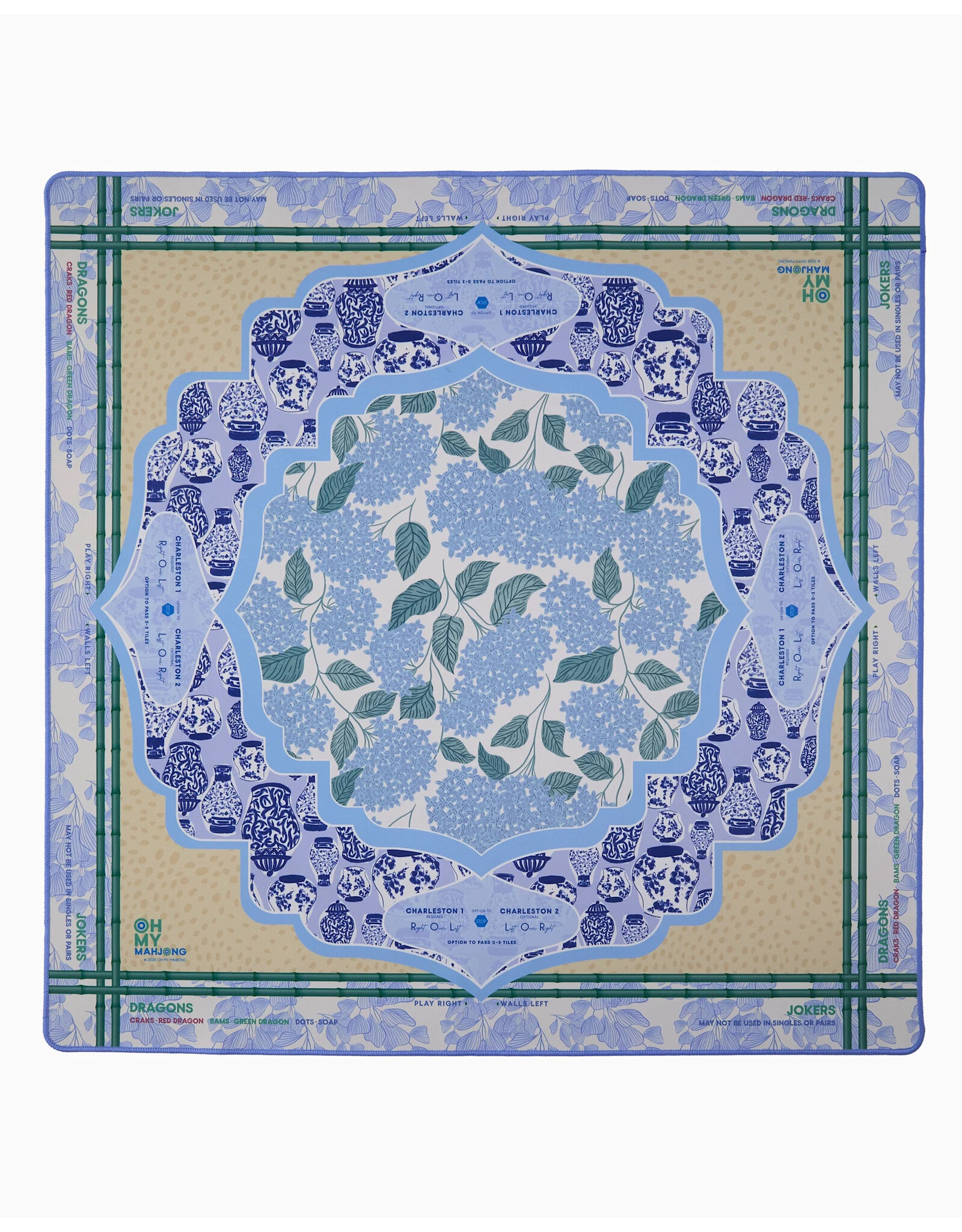 Oh My Mahjong Luna Mahjong Mat in Tube American Mah Jongg Game Mats