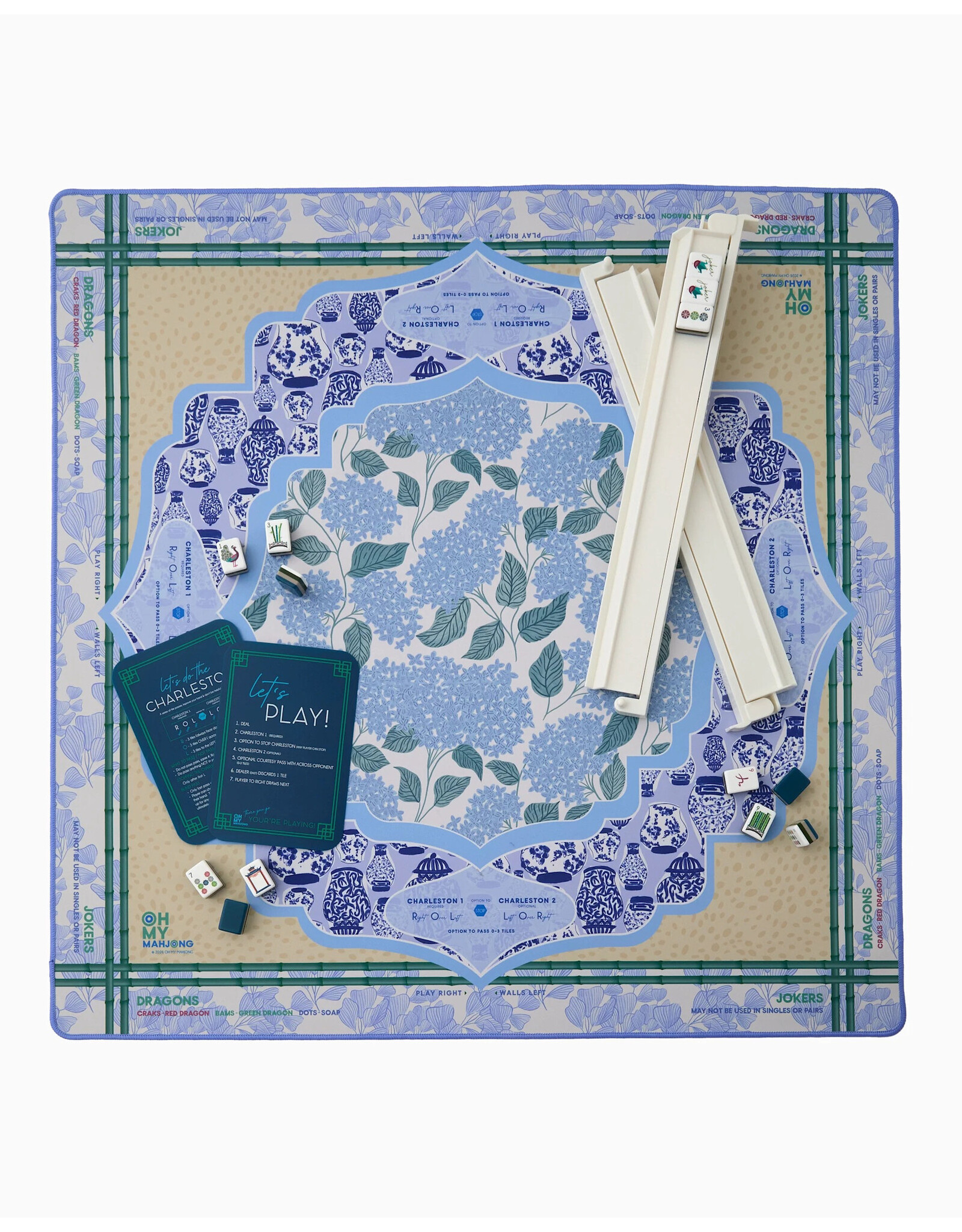 Oh My Mahjong Luna Mahjong Mat in Tube American Mah Jongg Game Mats