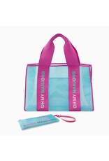 Oh My Mahjong Blue Mahjong Bag | Beach Bag w Wristlet