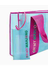 Oh My Mahjong Blue Mahjong Bag | Beach Bag w Wristlet