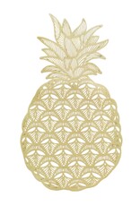 DIGS-N-GIFTS Metallic Gold PVC Placemat 1ct | Pineapple Shaped