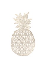 DIGS-N-GIFTS Metallic Gold PVC Placemat 1ct | Pineapple Shaped