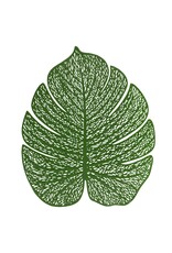 DIGS-N-GIFTS Gloss Green PVC Placemat 1ct | Leaf Shaped