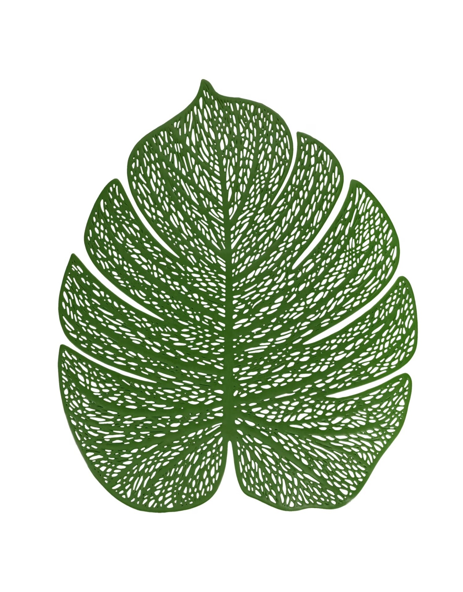 DIGS-N-GIFTS Gloss Green PVC Placemat 1ct | Leaf Shaped