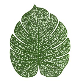 DIGS-N-GIFTS Gloss Green PVC Placemat 1ct | Leaf Shaped