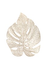 DIGS-N-GIFTS Metallic Gold PVC Placemat 1ct | Leaf Shaped