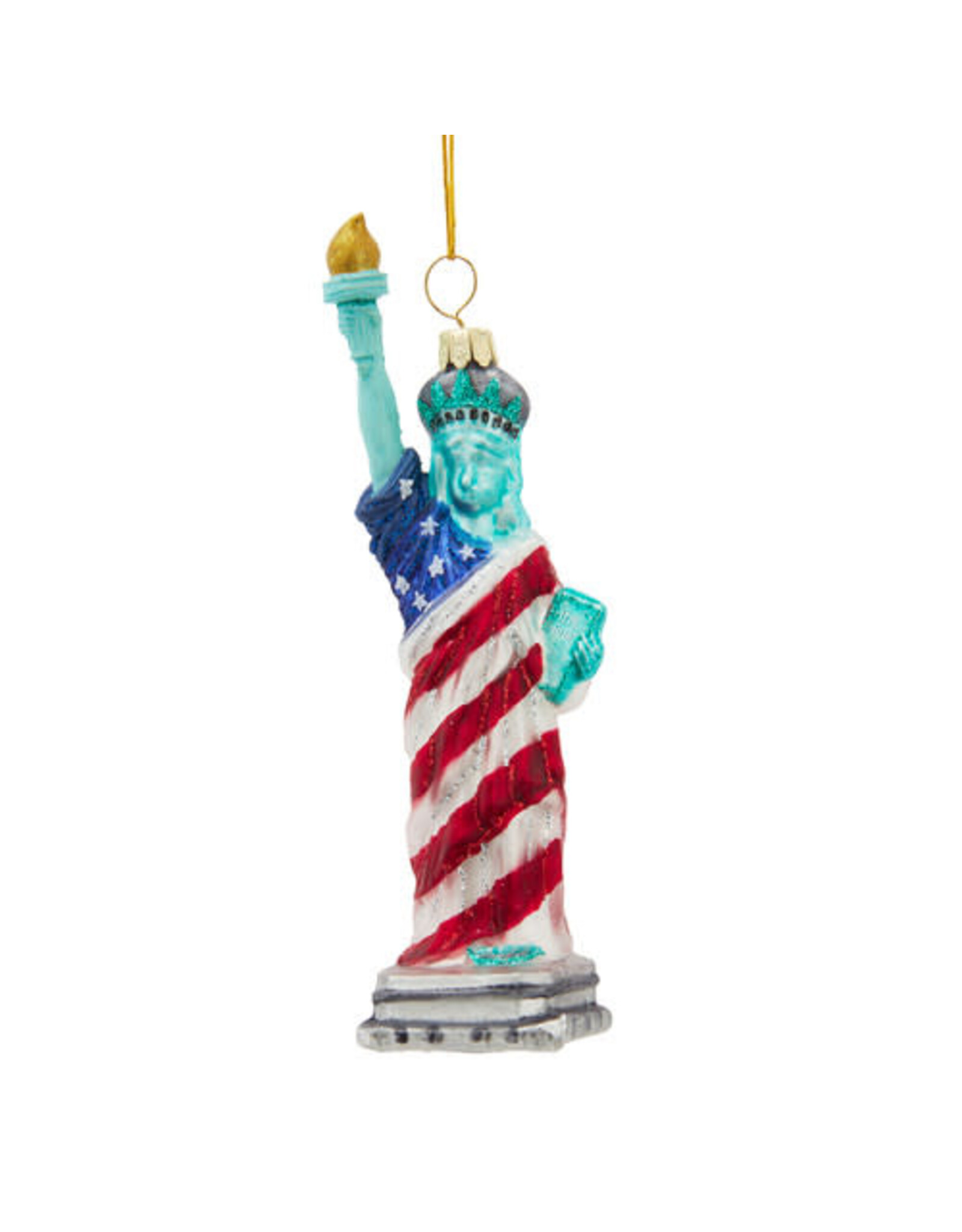 Kurt Adler Patriotic Glass 250th Anniversary USA Statue of Liberty