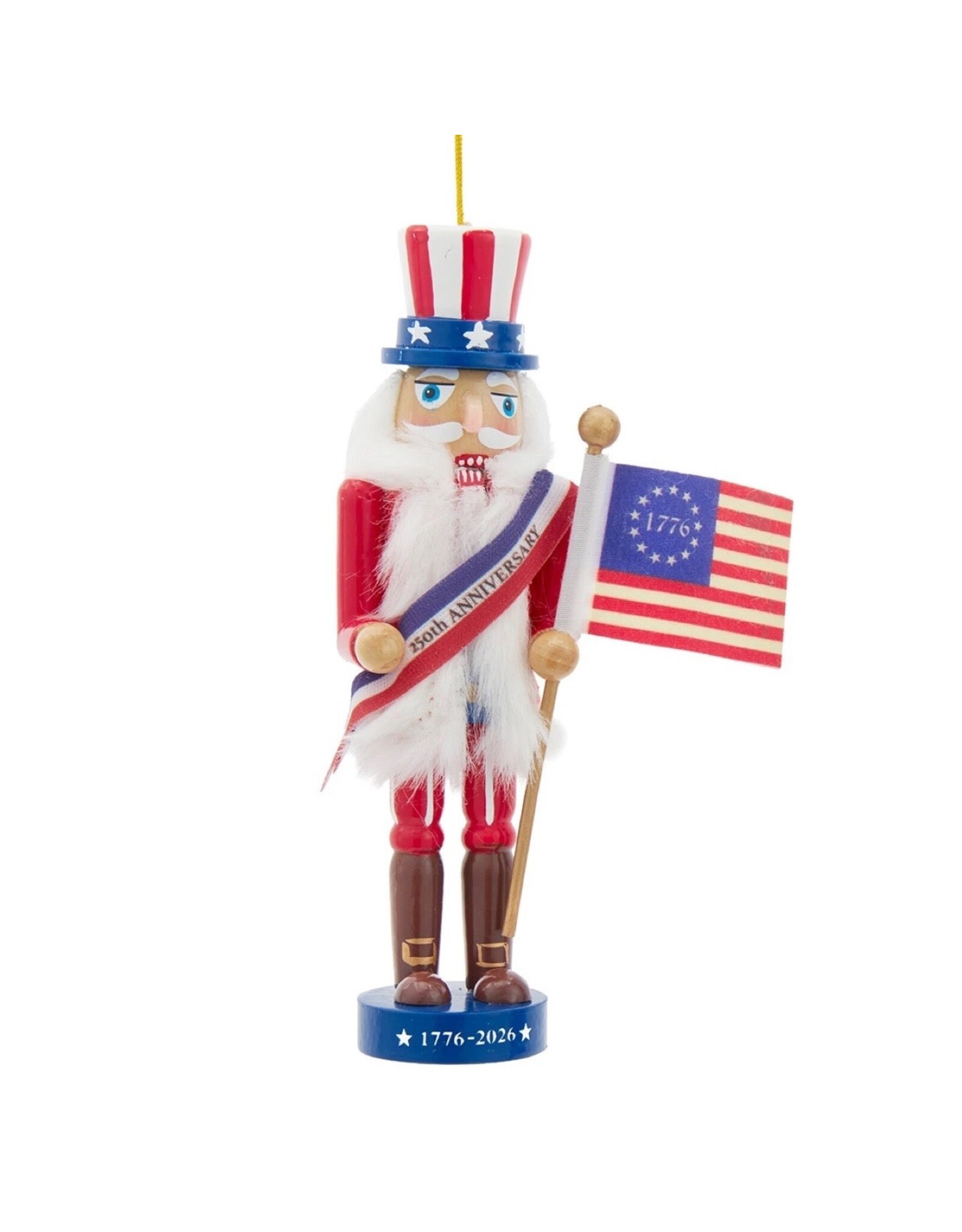 Kurt Adler Patriotic Nutcracker 250th Anniversary USA with Flag