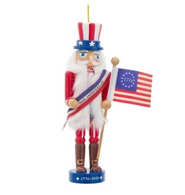 Kurt Adler Patriotic Nutcracker 250th Anniversary USA with Flag
