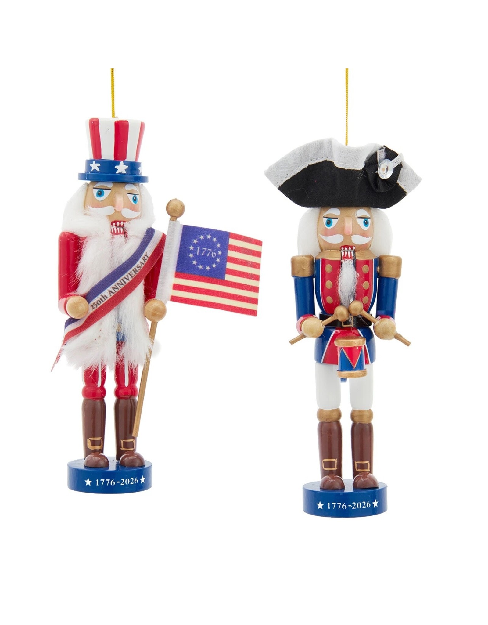 Kurt Adler Patriotic Nutcracker 250th Anniversary USA 2pc Assorted